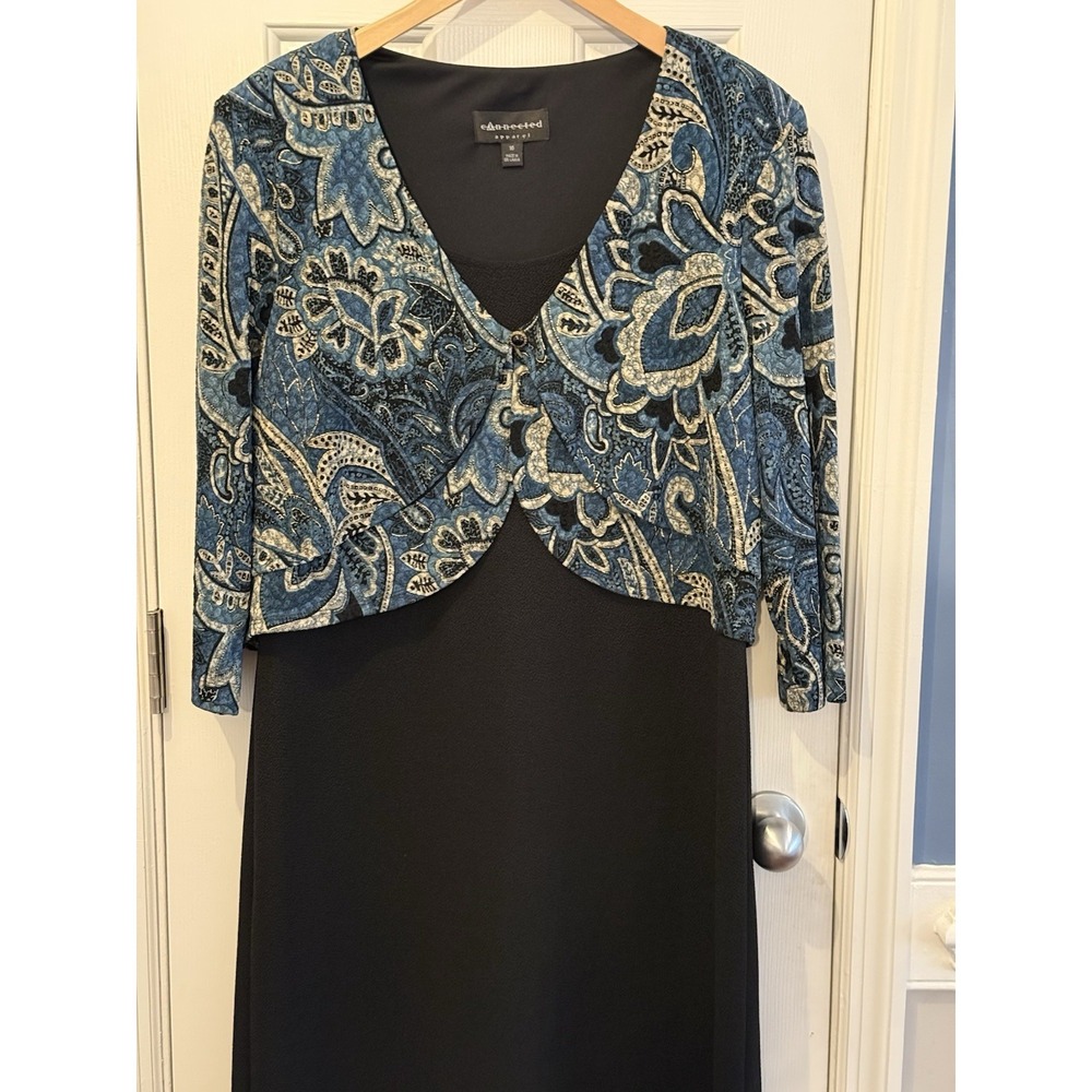 Connected Apparel 16 Vtg Midi Dress Y2K Cottagecore 90s Modest Formal Classic